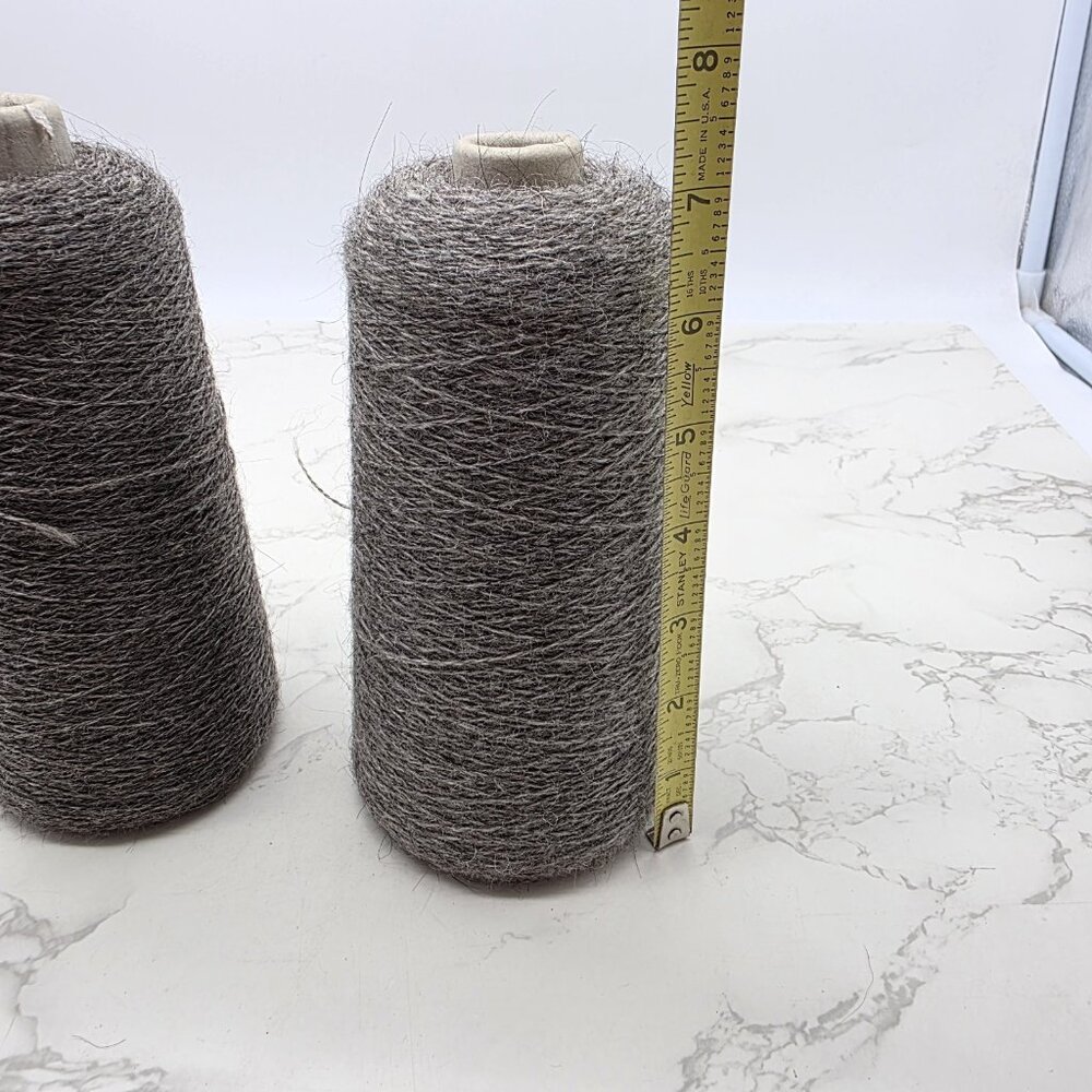 Vintage Mohair Wool Yarn Thread Cone Spool BROWN and skein Euroflax LINEN Thread - Picture 4 of 16